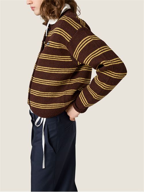 Cardigan a righe MIU MIU | MMF8996300F0324